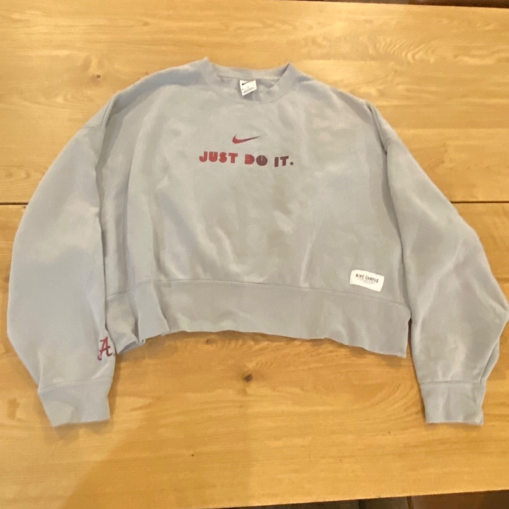 Nike Campus Collection Alabama Crimson Tide Crewneck Cropped Sweatshirt Womens M
